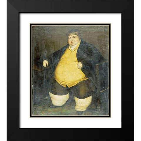 Portrait of Daniel Lambert Black Modern Wood Framed Art Print with Double Matting by English School