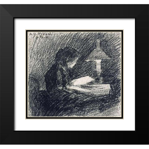The Lesson Black Modern Wood Framed Art Print with Double Matting by Latour, Henri Fantin