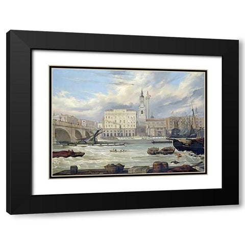 View of The Adelaide Hotel Black Modern Wood Framed Art Print with Double Matting by Fenoulhet