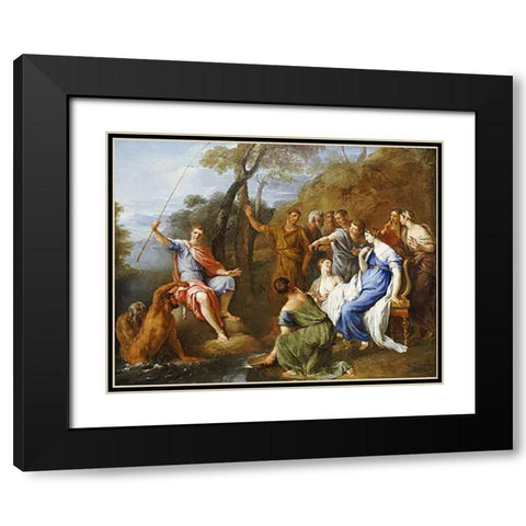 A Mythological Fishing Party Black Modern Wood Framed Art Print with Double Matting by Fernandi, Francesco