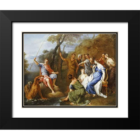 A Mythological Fishing Party Black Modern Wood Framed Art Print with Double Matting by Fernandi, Francesco