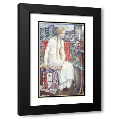 Elaine Black Modern Wood Framed Art Print with Double Matting by Frampton, Edward Reginald