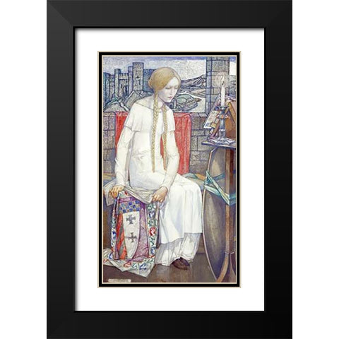 Elaine Black Modern Wood Framed Art Print with Double Matting by Frampton, Edward Reginald