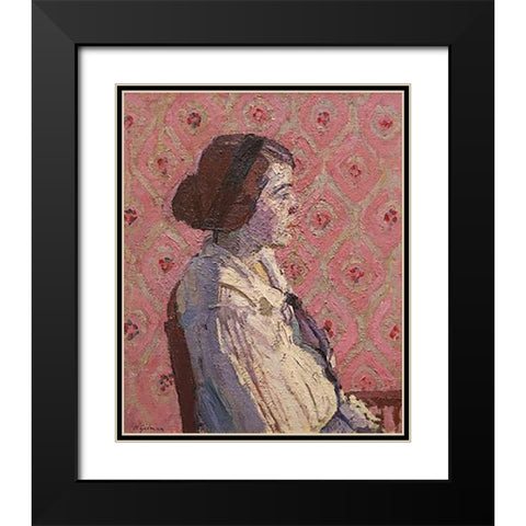 A Portrait In Profile Black Modern Wood Framed Art Print with Double Matting by Gilman, Harold