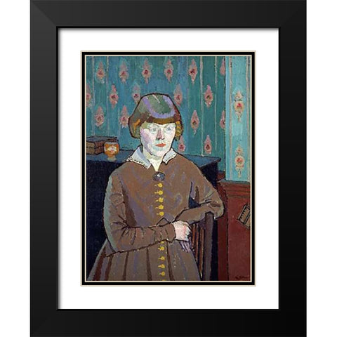 Miss Ruth Doggett Black Modern Wood Framed Art Print with Double Matting by Gilman, Harold