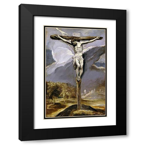 Museumist on The Cross Black Modern Wood Framed Art Print with Double Matting by Greco, El