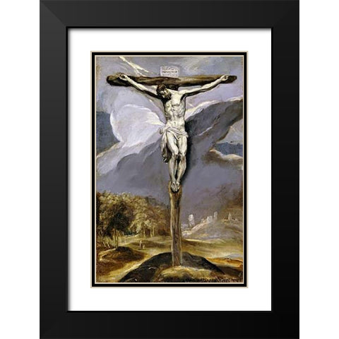 Museumist on The Cross Black Modern Wood Framed Art Print with Double Matting by Greco, El