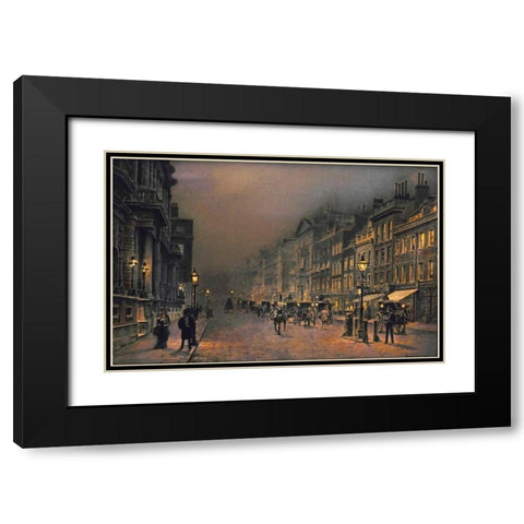 St Jamess Street Black Modern Wood Framed Art Print with Double Matting by Grimshaw, John Atkinson