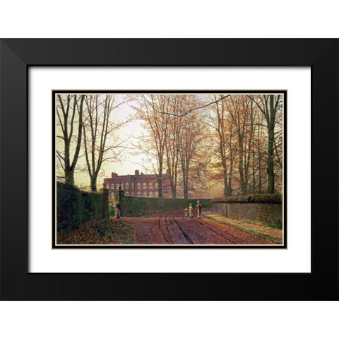 Going To Church Black Modern Wood Framed Art Print with Double Matting by Grimshaw, John Atkinson