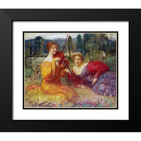 Musicienne du Silence, c. 1900 Black Modern Wood Framed Art Print with Double Matting by Hacker, Arthur