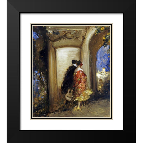 To The Bull Ring Black Modern Wood Framed Art Print with Double Matting by Hardy, Dudley