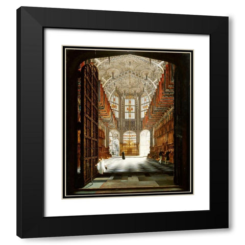 A View of The Interior of Henry VIIs Chapel, Westminster Abbey Black Modern Wood Framed Art Print with Double Matting by Harwood, John