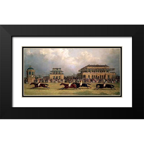 Doncaster Gold Cup of 1838 Black Modern Wood Framed Art Print with Double Matting by Herring, J. F