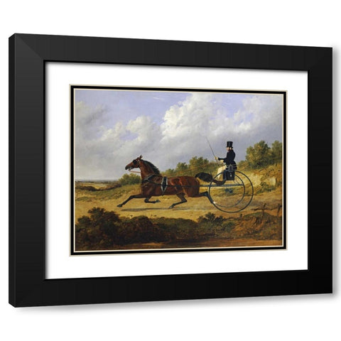 Confidence, Drawing a Gig Driven By a Groom Black Modern Wood Framed Art Print with Double Matting by Herring, John Frederick