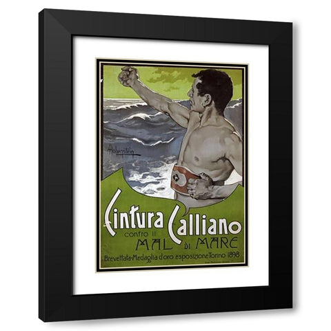 Cintura Calliano Black Modern Wood Framed Art Print with Double Matting by Hohenstein, Adolfo