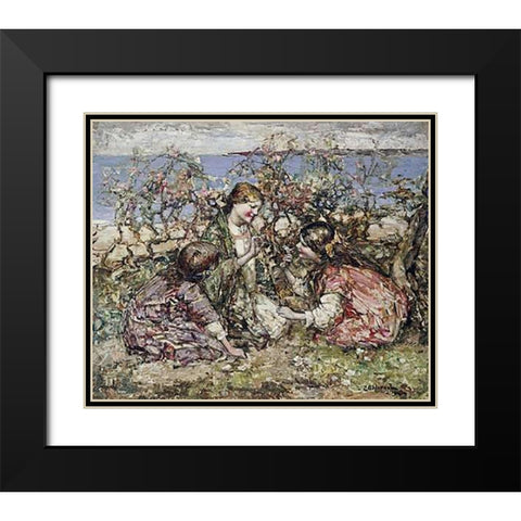 The Butterfly Black Modern Wood Framed Art Print with Double Matting by Hornel, Edward Atkinson