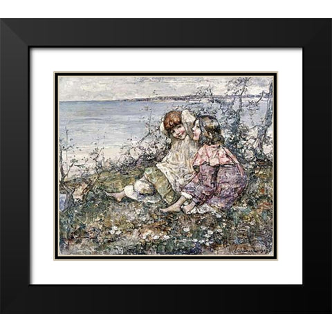Summer, Brighouse Bay Black Modern Wood Framed Art Print with Double Matting by Hornel, Edward Atkinson