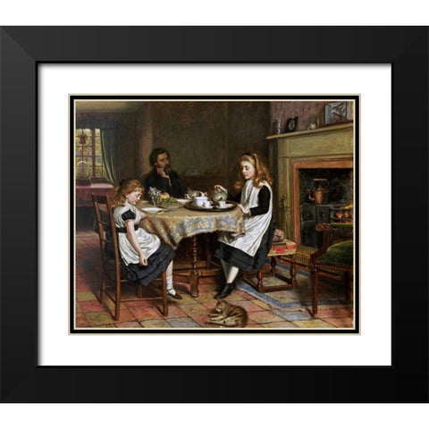 There Is No Fireside..... Black Modern Wood Framed Art Print with Double Matting by Kilburne, George Goodwin