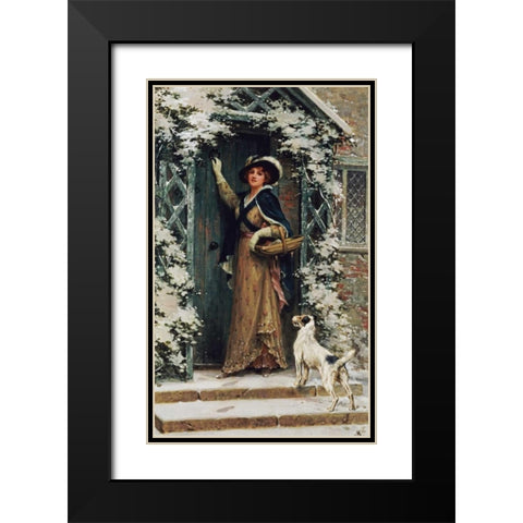 Christmas Cheer Black Modern Wood Framed Art Print with Double Matting by Knowles, George Sheridan