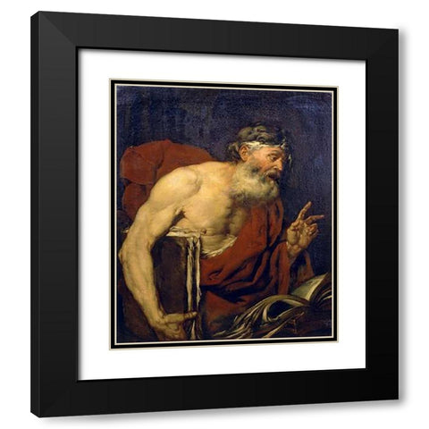 A Philosopher Black Modern Wood Framed Art Print with Double Matting by Langetti, Giovanni Battista