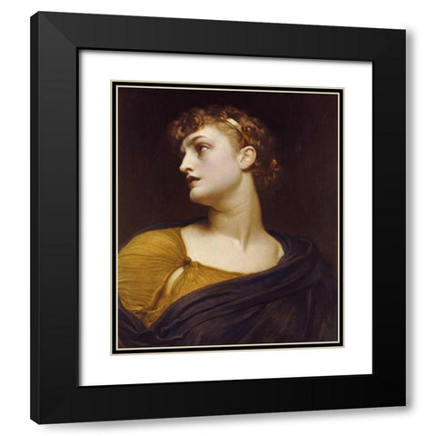 Antigone Black Modern Wood Framed Art Print with Double Matting by Leighton, Lord Frederick