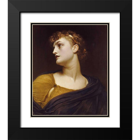 Antigone Black Modern Wood Framed Art Print with Double Matting by Leighton, Lord Frederick