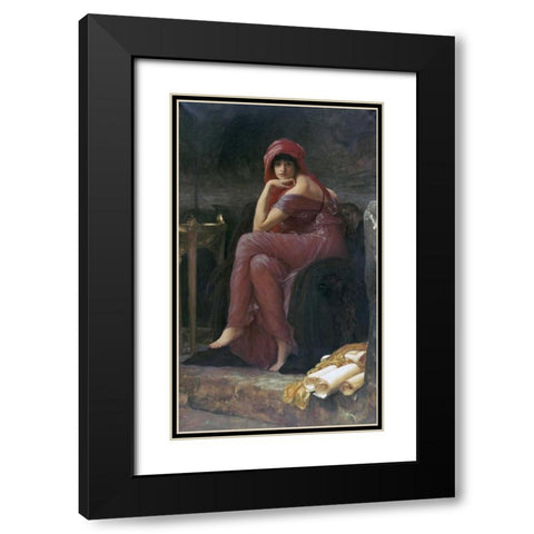 Sybil Black Modern Wood Framed Art Print with Double Matting by Leighton, Lord Frederick