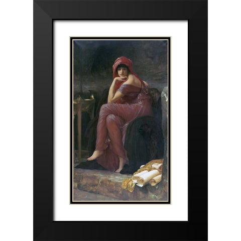 Sybil Black Modern Wood Framed Art Print with Double Matting by Leighton, Lord Frederick