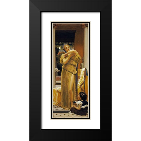 The Bracelet Black Modern Wood Framed Art Print with Double Matting by Leighton, Lord Frederick