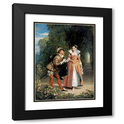 The ProVintageal Black Modern Wood Framed Art Print with Double Matting by Leslie, Charles Robert