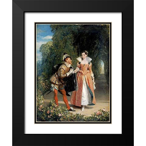 The ProVintageal Black Modern Wood Framed Art Print with Double Matting by Leslie, Charles Robert