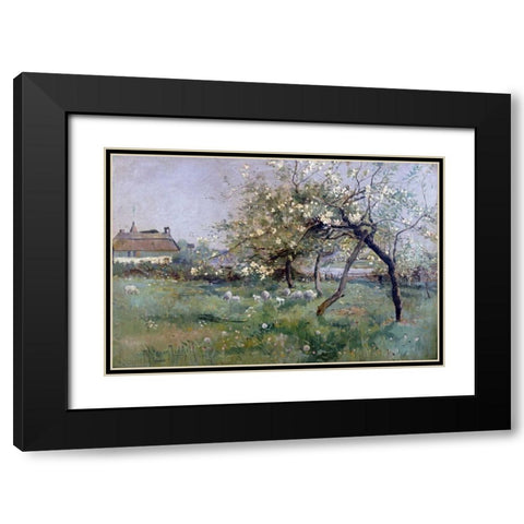 Ferryhouse On The Ouse, Hollywell, Hants Black Modern Wood Framed Art Print with Double Matting by Liddell, T. Hodgson