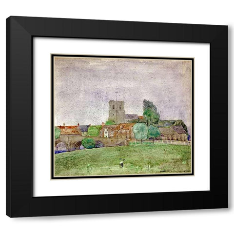 Wareham, Dorset Black Modern Wood Framed Art Print with Double Matting by Mackintosh, Charles Rennie