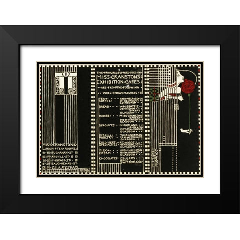 The White Cockade, Illustration For a Menu, 1911 Black Modern Wood Framed Art Print with Double Matting by Mackintosh, Margaret Macdonald