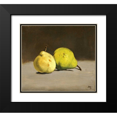 Deux poires Black Modern Wood Framed Art Print with Double Matting by Manet, Edouard