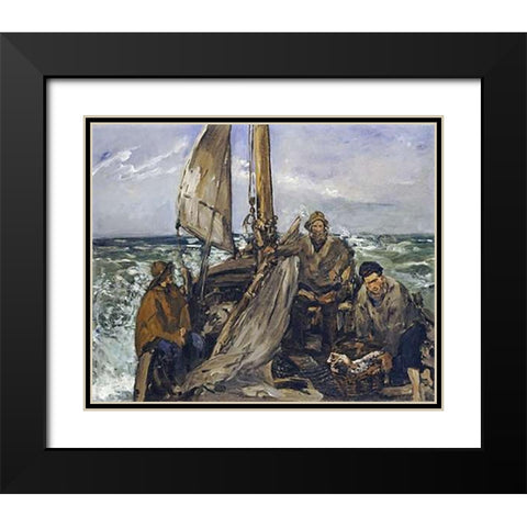 The Workers of the Sea Black Modern Wood Framed Art Print with Double Matting by Manet, Edouard