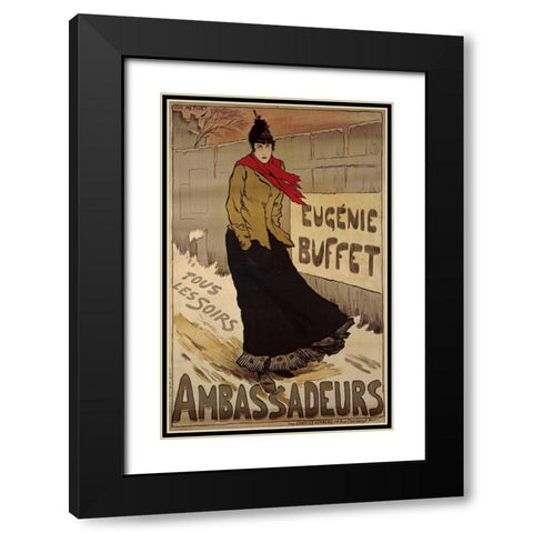 Ambassadeurs, Eugenie Buffet Black Modern Wood Framed Art Print with Double Matting by Metivet, Luc