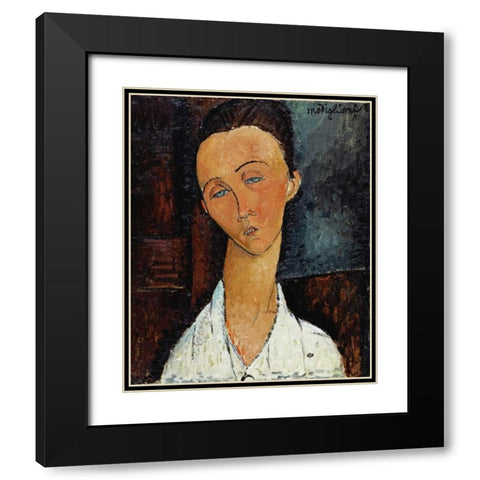 Lunia Czechowska Black Modern Wood Framed Art Print with Double Matting by Modigliani, Amedeo