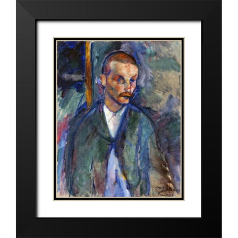 The Beggar of Livorne Black Modern Wood Framed Art Print with Double Matting by Modigliani, Amedeo