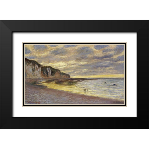 Pointe de Lailly, maree basse Black Modern Wood Framed Art Print with Double Matting by Monet, Claude