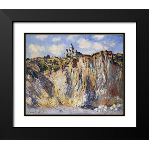 Church of Varengeville, in the Morning Black Modern Wood Framed Art Print with Double Matting by Monet, Claude
