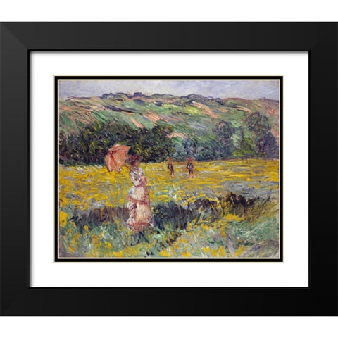 Limetz Meadow Black Modern Wood Framed Art Print with Double Matting by Monet, Claude