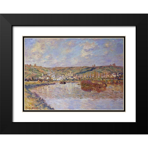 End of the Afternoon, Vetheuil Black Modern Wood Framed Art Print with Double Matting by Monet, Claude