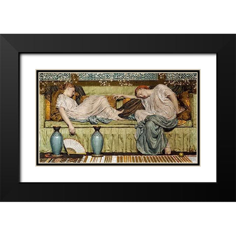 Apples Black Modern Wood Framed Art Print with Double Matting by Moore, Albert Joseph