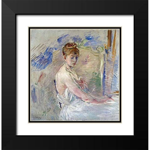 A Young Girl From The East Black Modern Wood Framed Art Print with Double Matting by Morisot, Berthe