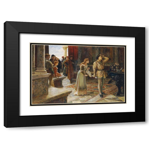 The Merchant of Venice Black Modern Wood Framed Art Print with Double Matting by Muschamp, Francis Sydney
