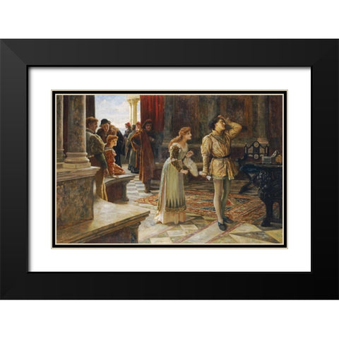 The Merchant of Venice Black Modern Wood Framed Art Print with Double Matting by Muschamp, Francis Sydney