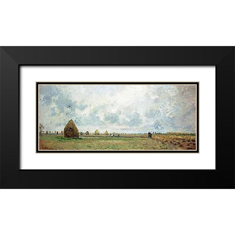 Autumn Black Modern Wood Framed Art Print with Double Matting by Pissarro, Camille