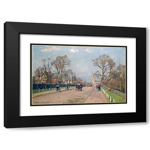 The Road To Sydenham Black Modern Wood Framed Art Print with Double Matting by Pissarro, Camille