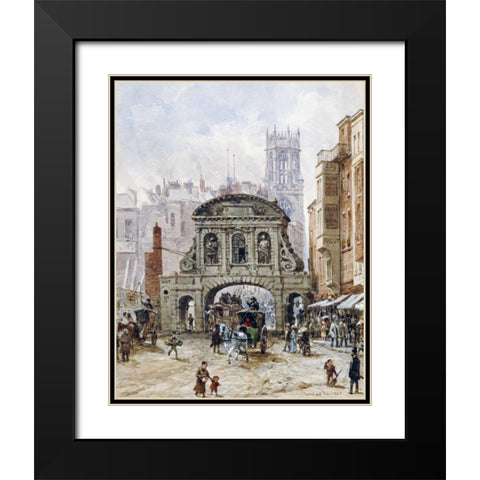 Temple Bar, London Black Modern Wood Framed Art Print with Double Matting by Rayner, Louise